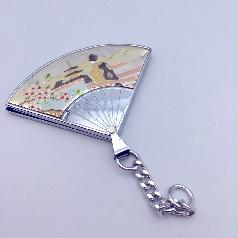 Vintage 1960’s Asian Fan Mirror Rare Find